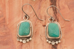 Genuine Fox Turquoise Native American Earrings